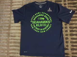 Seattle Seahawks Bowl Nike Dri - Fit Running Shirt Lg L