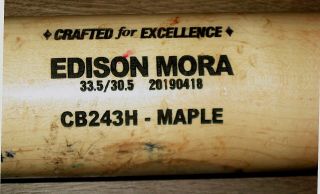 2019 Edison Mora - San Francisco Giants Game Cooperstown Cracked Bat