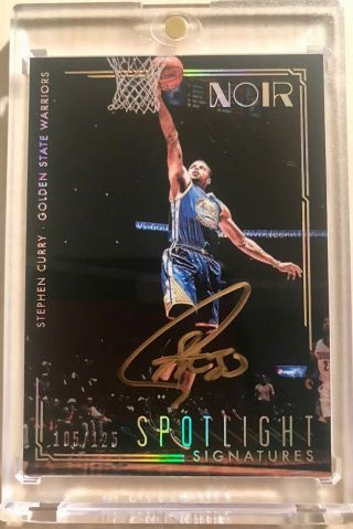 Stephen Curry 2016 - 17 Panini Noir Spotlight Signatures Auto Autograph 105/125