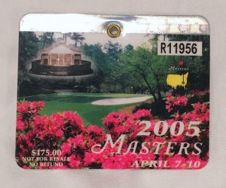 2005 Masters Badge - Tournament Won By Tiger Woods