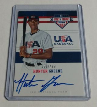 Hunter Greene - 2017 Panini Usa Stars & Stripes - Rookie Autograph - 223/499 -