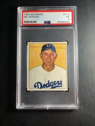 1950 Bowman 112 Gil Hodges Brooklyn Dodgers Psa 5
