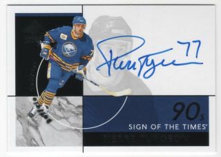 18/19 Sp Authentic Pierre Turgeon Sign Of The Times 90 