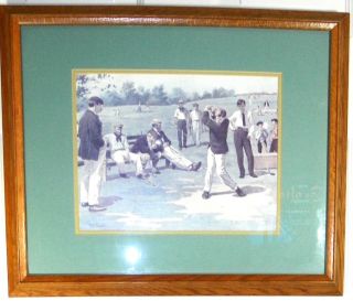 A B Frost Vintage Golf Framed Litho " At The 7th Tee " Euc Renown Golf Artist