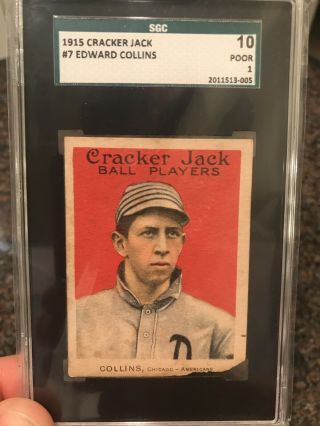 1915 Cracker Jack Eddie Collins Sgc 1 Better Eye Appeal Tough Card