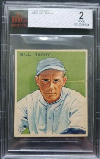 1933 Goudey Bill Terry 125 Bvg 2 Good (psa,  For The Grade)