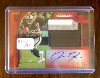 2019 Certified Josh Jacobs Freshman Fabric Rpa Rc Patch Auto Red /99