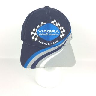 Viagra Team Roush Racing Exclusive Nascar Hat Cap Blue Gray Adjustable Snapback