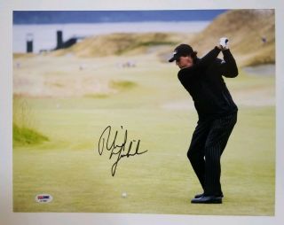 Pga Masters Great Phil Mickelson Signed 11x14 Photo Psa