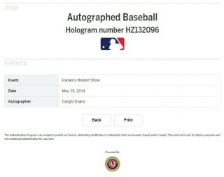 Dwight Evans Autographed Baseball | Boston Red Sox | Protective Case | HZ13209 3