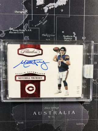 2017 Panini Flawless Rookie Autograph Mitchell Trubisky D 15/15 Ruby