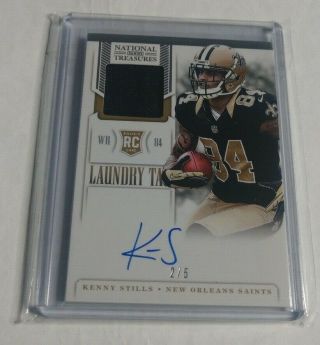 R5437 - Kenny Stills - 2013 National Treasures - Laundry Tag Rc Auto Patch - /5