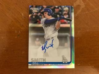 Will Smith 2019 Topps Chrome Baseball Auto /499 Rc Dodgers