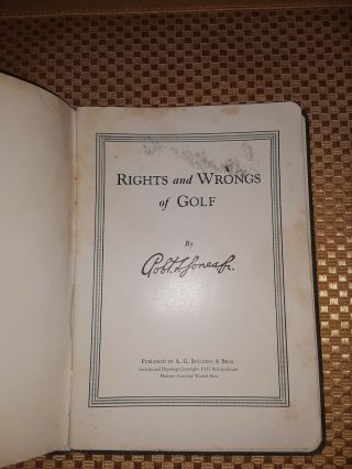 RIGHTS AND WRONGS OF GOLF,  Bobby Jones,  1935 First Edition 6