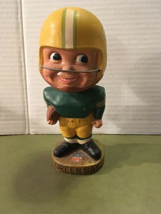 Vintage Green Bay Packers Bobble Head Nodder Gold Base