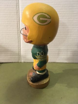 Vintage Green Bay Packers Bobble Head Nodder Gold Base 2