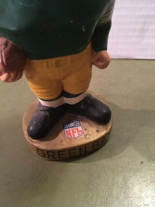 Vintage Green Bay Packers Bobble Head Nodder Gold Base 5