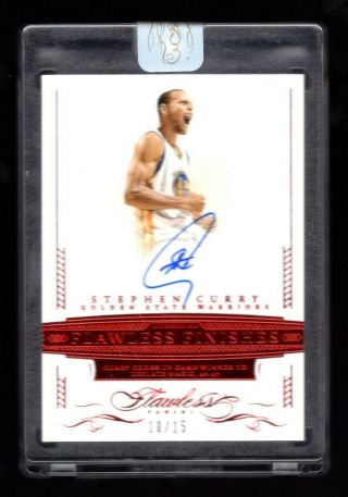 2014 - 15 Panini Flawless Finishes Stephen Curry Ruby Auto 10/15
