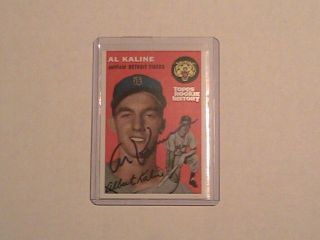 2018 Al Kaline Personally Autographed 1954 Topps (reprint) Rookie History Card