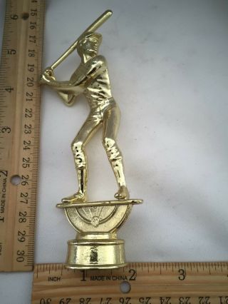 Male Baseball Player Up To Bat Gold Metal Trophy Topper
