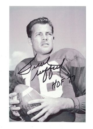Ny Giants Frank Gifford Signed Autographed 4x6 Photo Hof 77
