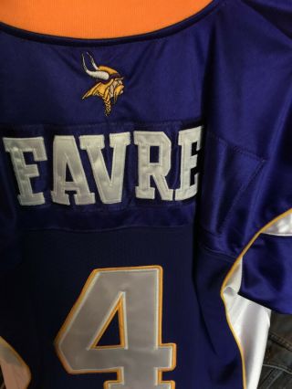 Authentic Onfield Reebok Nfl Brett Favre 4 Minnesota Vikings Jersey Size 48