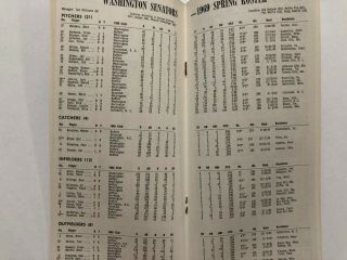 1969 Washington Senators Baseball Press,  Radio,  TV Guide Frank Howard 3