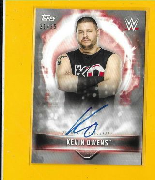 D4387 Kevin Owens 2019 Topps Wwe Road To Wrestlemania Silver Auto 21/25 $40