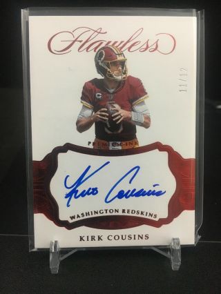 2017 Flawess Kirk Cousins On Card Ruby Parallel Auto Kirk Cousins Rc /12 Viking