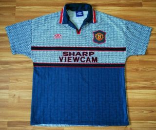 Manchester United England 1995/1996 Away Football Soccer Shirt Jersey Umbro Xl