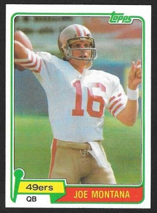 1981 Topps 216 Joe Montana - San Francisco 49ers Hof Rookie Rc (c)