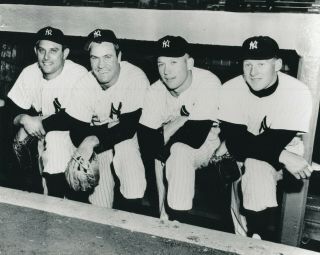 Mickey Mantle,  Hank Bauer,  Gene Woodling,  Jackie Jensen 8x10 Photo York Yankees