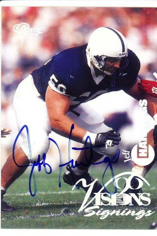 Jeff Hartings Rookie Rc Draft Auto Autograph Penn State Psu College /380 1996