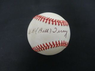 Bill Terry Signed Baseball Autograph Auto Psa/dna Ae11747