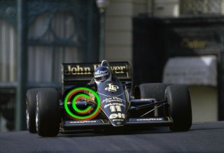 35mm Racing Slide F1 Johnny Dumfries - Lotus 98t 1986 Monaco Formula 1