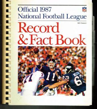 1987 Official National Football League Large Spiral Record & Fact Book