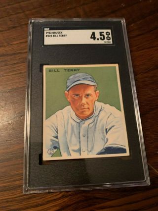 1933 Goudey Gum Co.  125 Bill Terry York Giants Baseball Card Sgc 4.  5 Vg/ex,