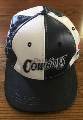 Vintage Dallas Cowboys Modern Leather Snapback Hat Cap Made In Usa Nfl Branded