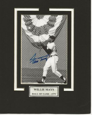 San Francisco Giants Willie Mays Autographed Matted Photo W/coa