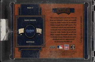 2004 Playoff Prime Cuts MLB Icons Duke Snider AUTO PATCH /25 MLB - 17 (PWCC) 2