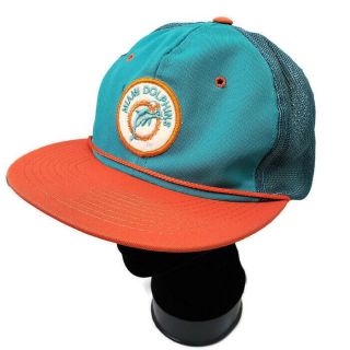 Vintage Miami Dolphins Snapback Cord Mesh Trucker Cap Officially Licensed Hat