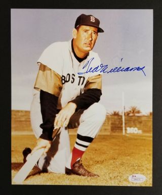 Ted Williams Signed 8x10 Color Photo Boston Red Sox Autograph (full Jsa Letter)
