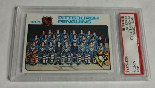 Pittsburgh Penguins - 1975/76 Topps - Team Card - 93 - Psa 9 -