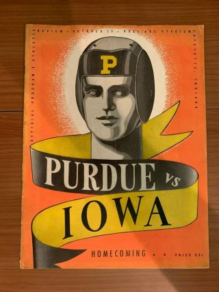 Purdue Vs Iowas Football Program,  At Ross - A\de Stadium On 10/25/1941