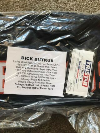 Dick Butkus Autograph Signed Chicago Bears Stat Jersey /500 Tristar