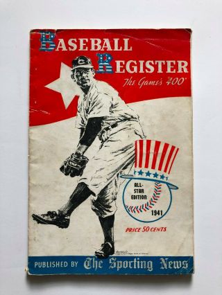 1941 Baseball Register Published By The Sporting News - Photos Of All Mlb Players