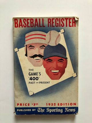 1952 Baseball Register Published By The Sporting News - Photos Of All Mlb Players