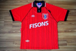 Ipswich Town England 1994/1995 Away Football Shirt Jersey Maglia Vintage L Large