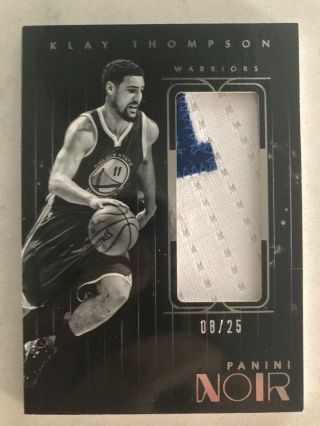 2015 - 16 Panini Noir Klay Thompson Game - Worn Patch 8/25 Golden State Warriors