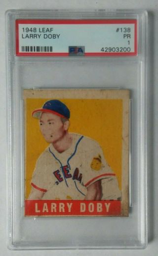 1948 Leaf 138 Larry Doby Sp Rookie Rc Psa 1 Hof Cleveland Indians